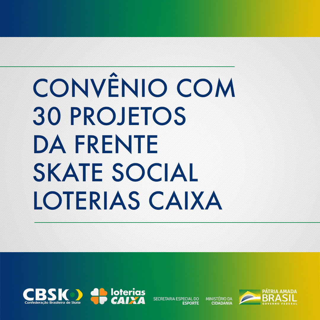 Confederação Brasileira de Skate firma convênio de R$ 360 mil com projetos sociais mapeados pela entidade
