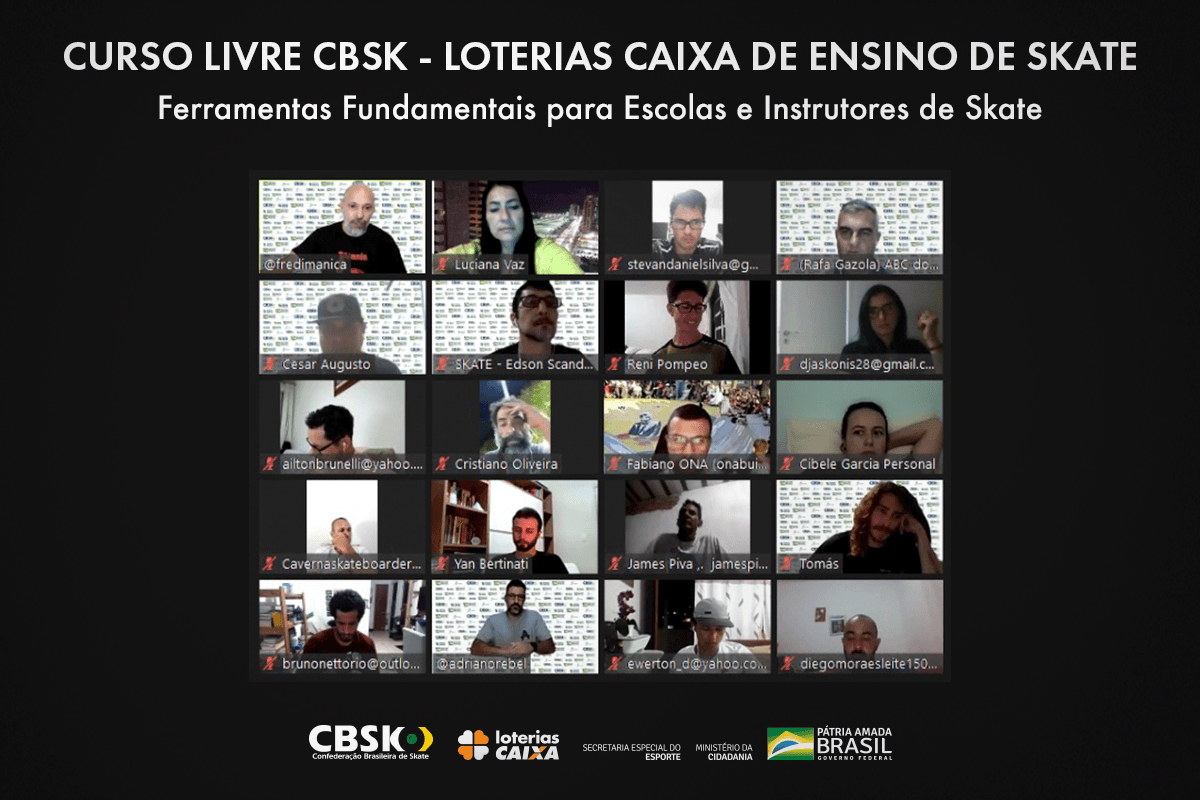 Curso Livre CBSk - Loterias CAIXA de Ensino de Skate alcança mais de 200 alunos das 5 regiões do Brasil
