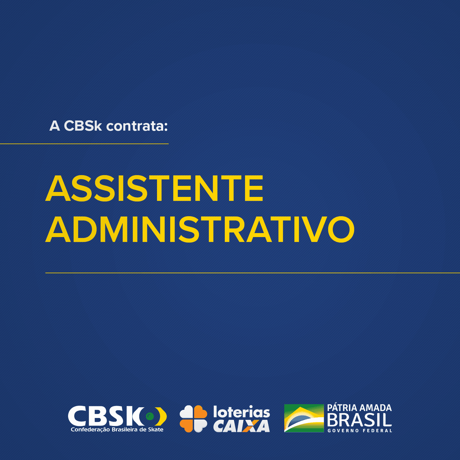 CBSk contrata Assistente Administrativo - Prestação de Contas