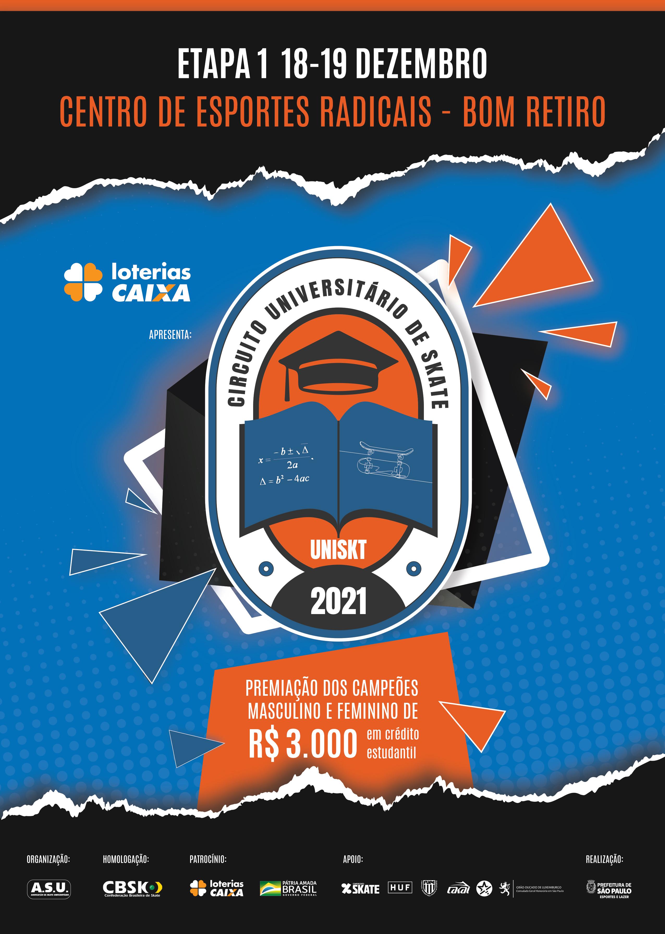 12ª edição do Circuito Universitário de Skate acontece neste final de semana (18 e 19), em São Paulo