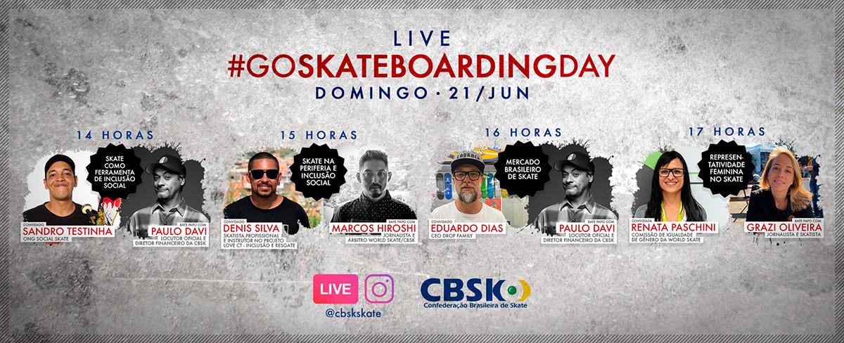 CBSk prepara sessão de lives no domingo (21) para celebrar Go Skateboarding Day