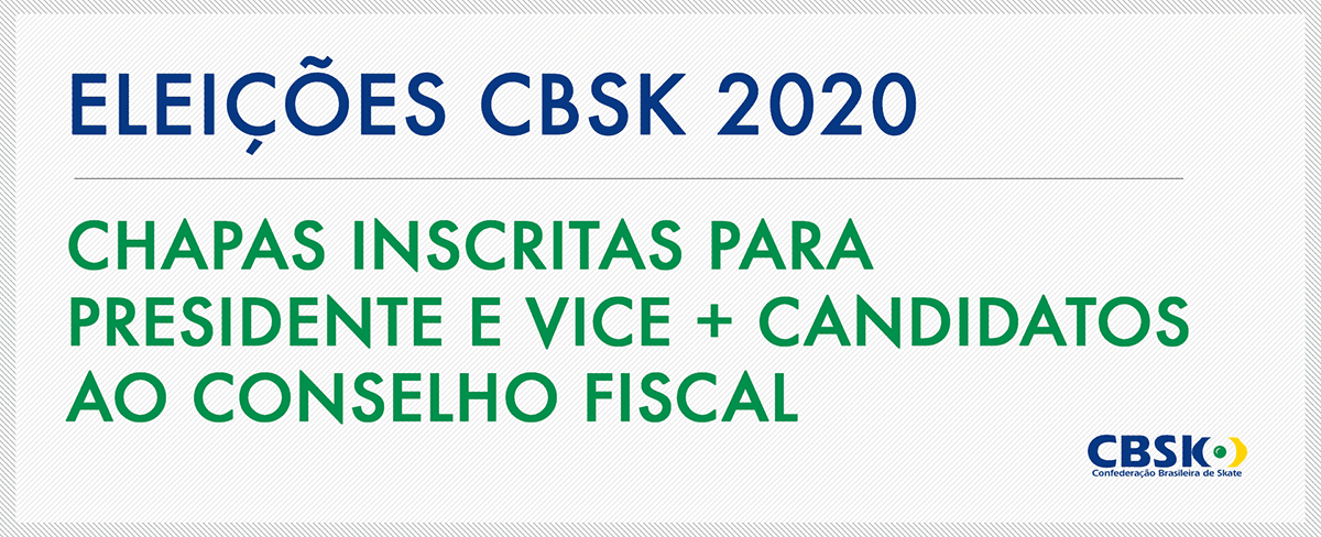 Duas chapas e quatro candidatos são inscritos para eleição de 2020 da CBSk