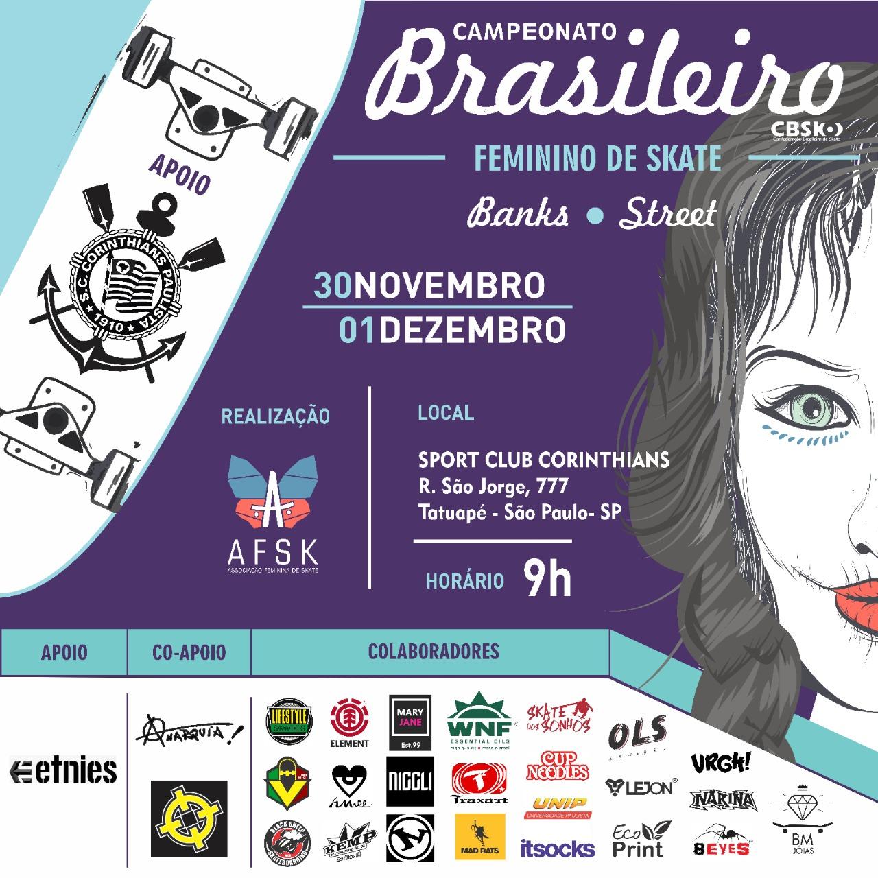 Brasileiro Feminino de Banks e Street já tem recorde de inscrições com mais de 160 skatistas