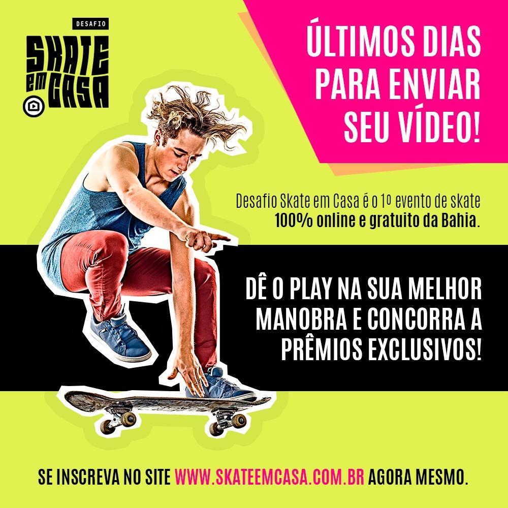 Federação de Skateboard da Bahia promove Desafio Skate em Casa