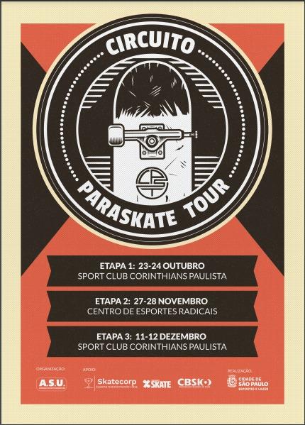 1ª etapa do Circuito Paraskate Tour acontece no próximo final de semana (23 e 24) com transmissão ao vivo pelo canal da CemporcentoSKATE no