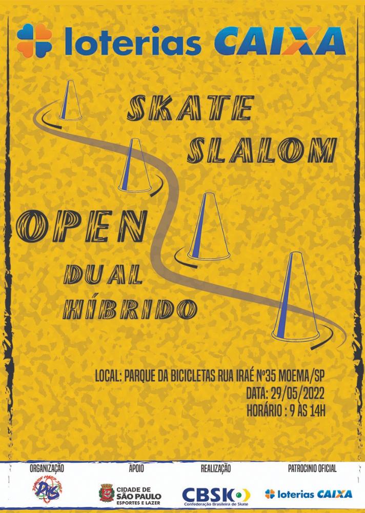 Loterias CAIXA Skate Slalom Open Dual Híbrido acontece no próximo domingo (29), em São Paulo