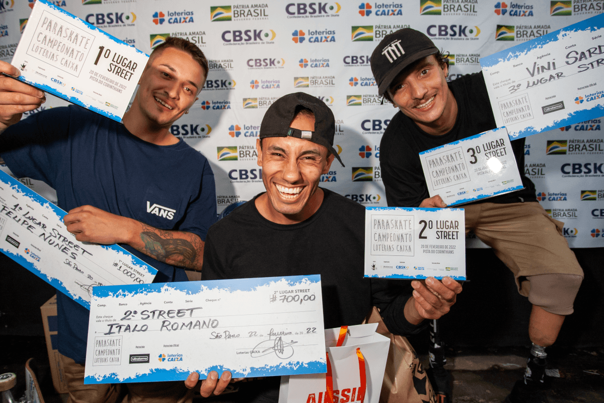 Felipe Nunes e Vini Sardi são os campeões do Paraskate Campeonato Loterias CAIXA