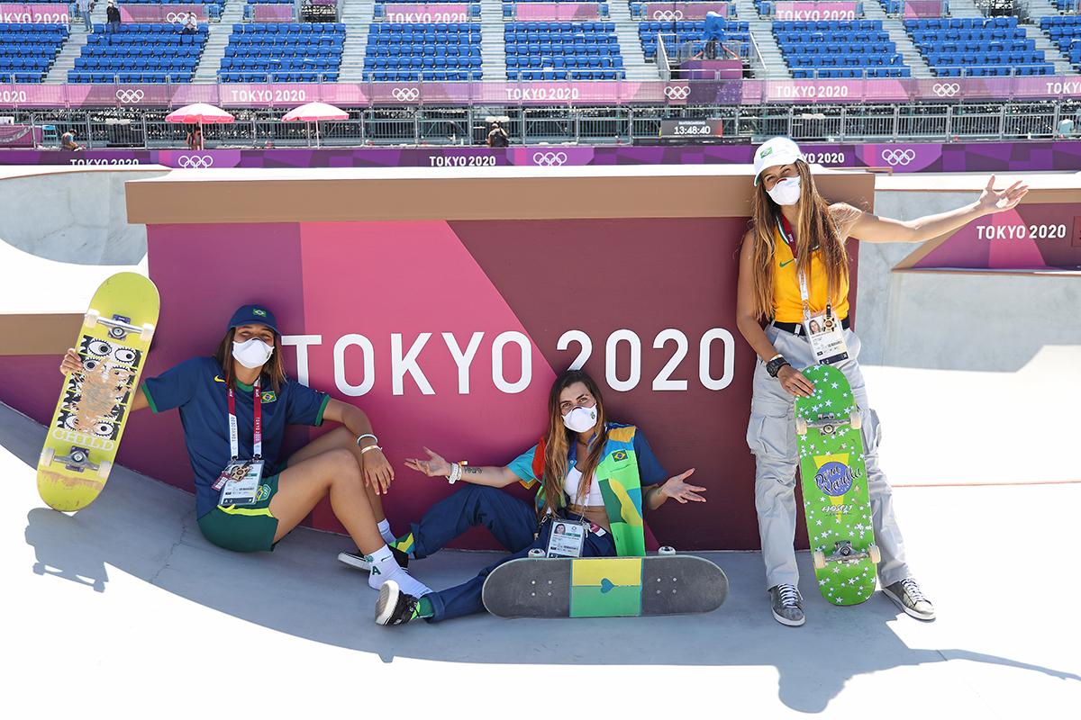 Dora Varella, Yndiara Asp e Isadora Pacheco entram para o grupo de skatistas olímpicas